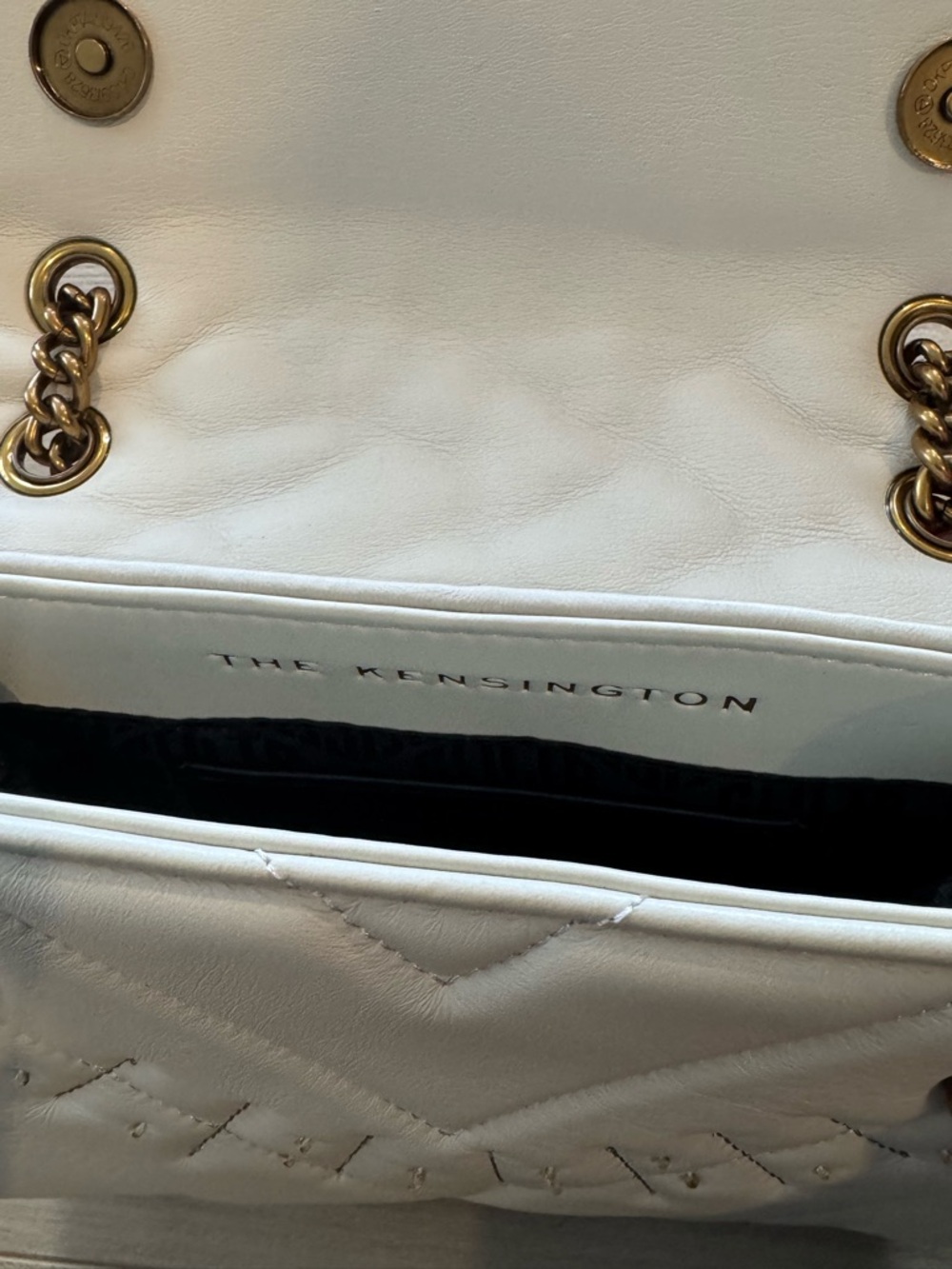 Kurt Geiger Cream Quilted Crossbody Bag with eye detail and matching shoes - Picture 3 of 5